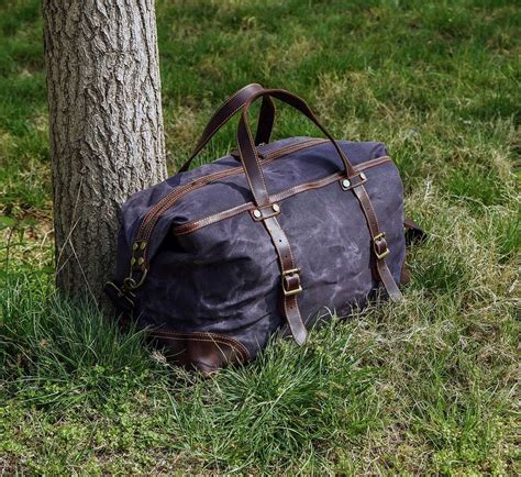 Handmade Vintage Look Waxed Canvas Duffel Bag By EAZO