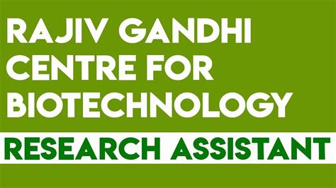 Rajiv Gandhi Centre for Biotechnology recruiting Research Assistant I Government Jobs 2019 - YouTube