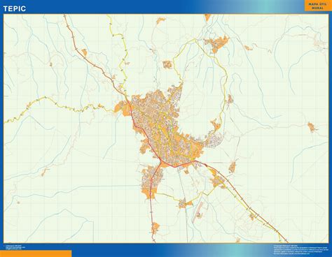 Tepic map Mexico | Wall maps