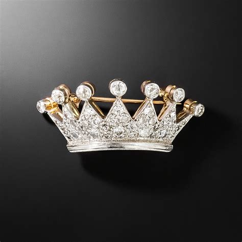 Edwardian Diamond Crown Brooch