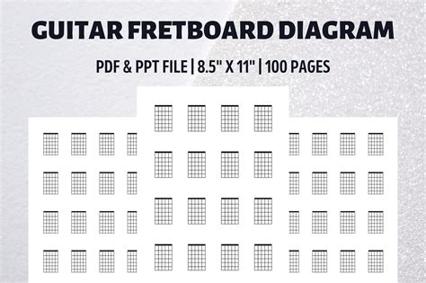 Guitar Fretboard Diagram Music Notebook Graphic by Creative Studio · Creative Fabrica