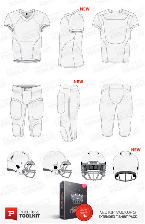 American Football Uniform Vector mockup template pack