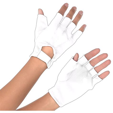 Adult White Fingerless Gloves | Party City