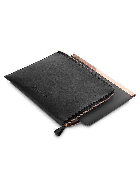 HP Spectre Leather Zip Laptop Sleeve, 13.3", Black at John Lewis & Partners