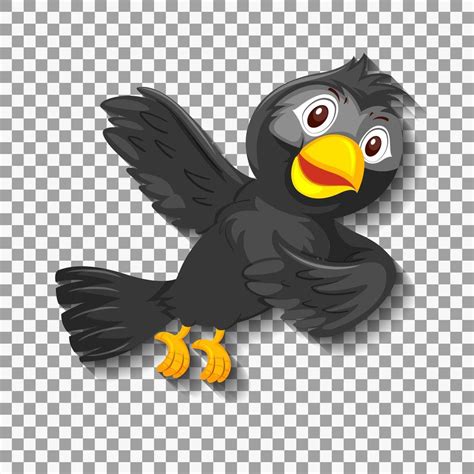 Cute black bird cartoon character 1426833 Vector Art at Vecteezy