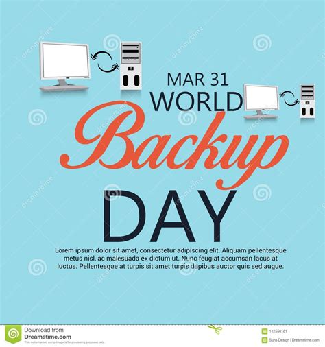 World Backup Day. stock illustration. Illustration of online - 112550161