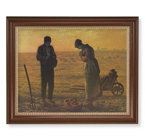 The Angelus Dark Walnut Framed Art - Buy Religious Catholic Store