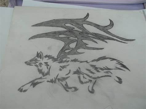 wolf with wings tattoo by fallenwulf1993 on DeviantArt