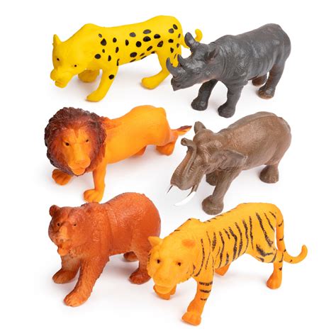 Animal Figure, 8 Inch Jumbo Jungle Animal Toy Set (6 Piece),Playkidz ...