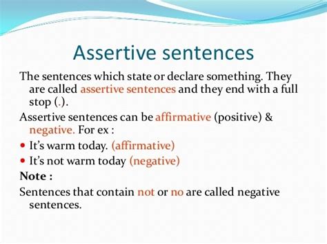 what is the difference between imperative and assertive sentence??? - Brainly.in