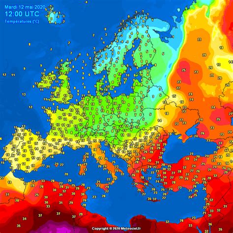 Temperature in Europe at noon today : r/europe