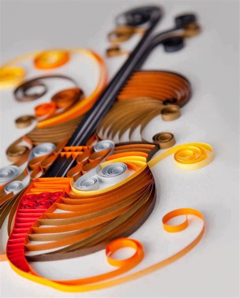 Paper art violin | Music | Pinterest | Quilling, Violin and Paper art