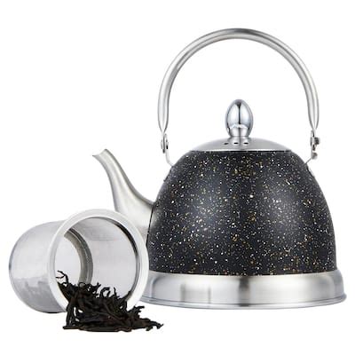 Creative Home 1.0 Qt. Stainless Steel Tea Infuser Kettle with Folding ...