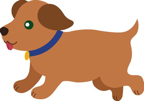 Cute Brown Puppy Running - Free Clip Art