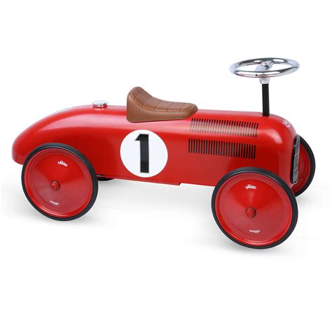 Kids Classic Vintage Racer Metal Ride On Push Car | Apple Red — RideOns ...