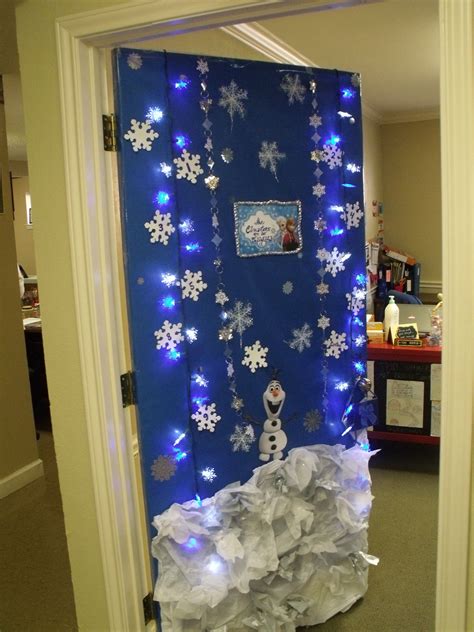 Holiday Door Decoration #Frozen inspiration Christmas Cubicle Decorations, Christmas Door ...