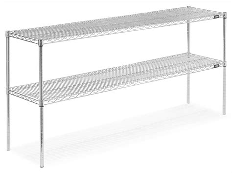 Two-Shelf Wire Shelving Unit - 72 x 18 x 34", Chrome H-2943-34C - Uline