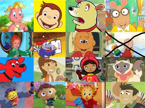 PBS Kids character elimination (cartoon characters) - i'm sorry if I ...