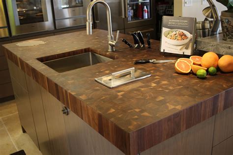 Walnut with sapwood butcher block countertop in end grain construction style #… | Butcher block ...
