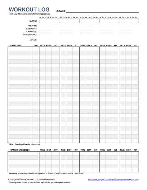 Printable Workout Log | Workout sheets, Printable workouts, Workout log printable