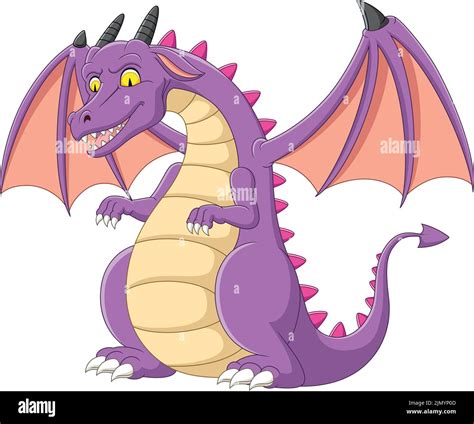 Cartoon purple dragon on white background Stock Vector Image & Art - Alamy