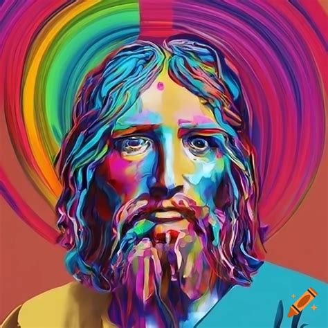 Photo-realistic pop art portrait of jesus