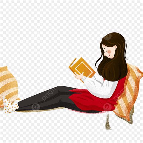 Quiet Read Clipart Transparent PNG Hd, Painted Quiet Girl Reading A ...