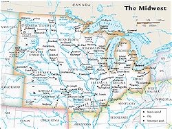 Map Of Midwest United States With Cities | Standvanstad