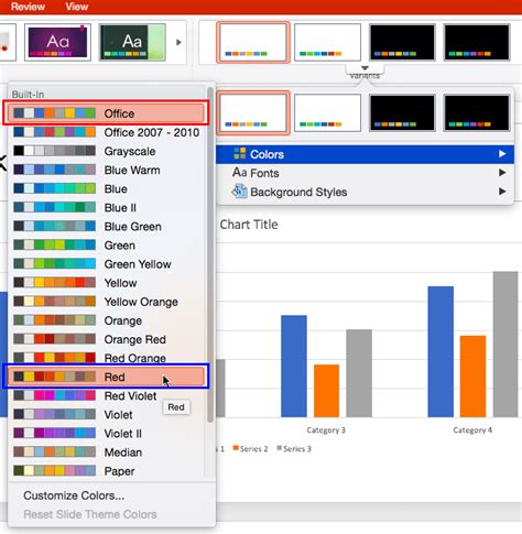 Applying Theme Colors and Theme Fonts in PowerPoint 2016 for Mac