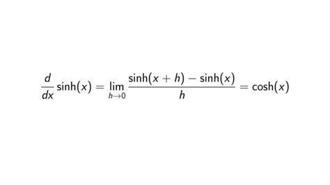 Derivative of Hyperbolic Sine using First Principle of Derivatives - [FULL PROOF]