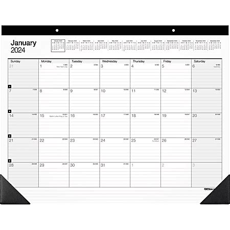 2024 Office Depot Brand Monthly Desk Pad Calendar 21 34 x 17 White January To December 2024 ...