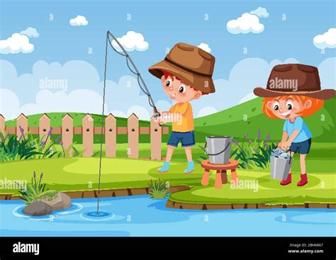 Kids Fishing Clipart