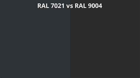 RAL 7021 vs 9004 | RAL colour chart UK