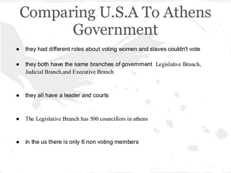 Usa compared to athens government