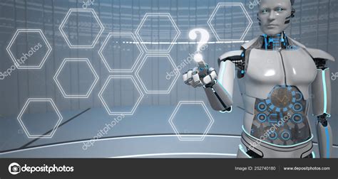 Humanoid Robot Click Question Stock Photo by ©limbi007 252740180