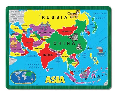 Printable Map Of Asia For Kids asia the continent puzzle jigsaw puzzle ...