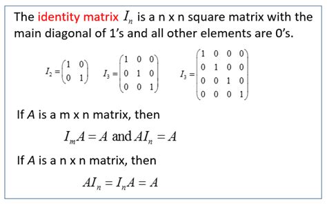 Zero, Identity and Inverse Matrices (solutions, examples, videos, worksheets, games, activities)