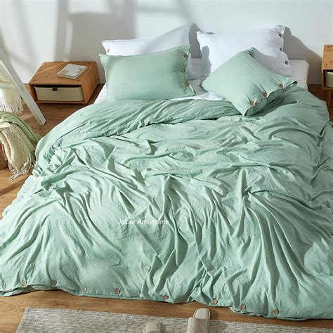 Sage Green Washed Cotton Duvet Cover / Sage Green Duvet Cover - Etsy UK