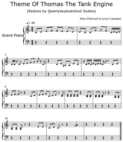 Theme Of Thomas The Tank Engine - Sheet music for Piano