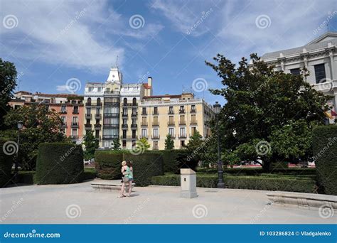 Plaza De Oriente Central Gardens with Monument To Philip IV Located ...