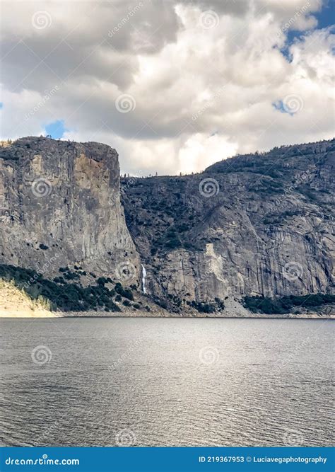 Lake and Waterfall at Hetch Hetchy Reservoir Stock Image - Image of ...