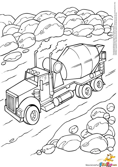 Cement Truck Coloring Page - Coloring Home