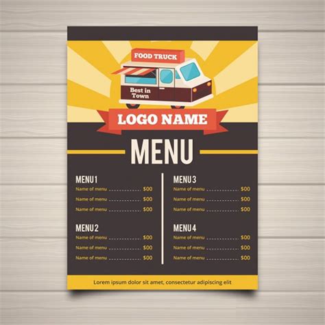 Food Truck Menu Board Template