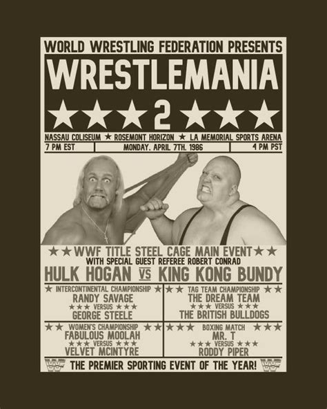 Wrestlemania 2 Poster | Etsy Canada | Wrestlemania, Wrestling, King ...