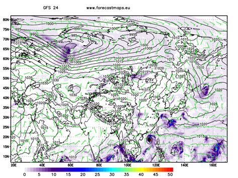 Weather Forecast Maps of Asia