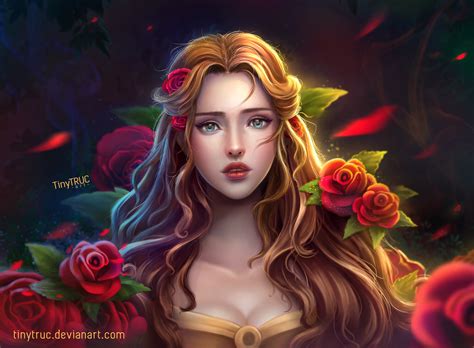 Disney Beauty And The Beast Rose Art