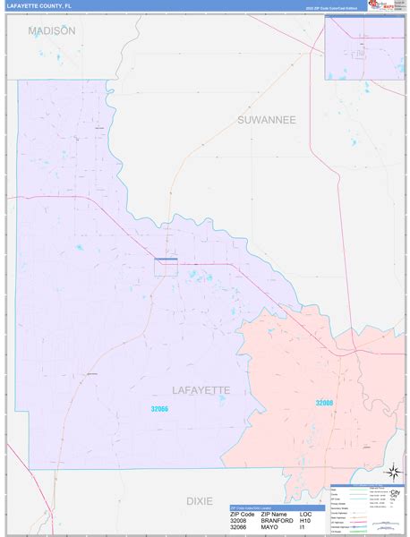 Lafayette County, FL Wall Map Color Cast Style by MarketMAPS - MapSales