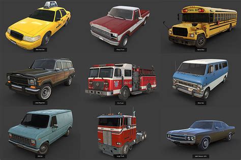 3D Model Collection Background Vehicles Pack VR / AR / low-poly | CGTrader