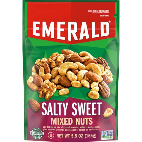 Emerald Nuts, Salty Sweet Mixed Nuts, 5.5 oz - Walmart.com