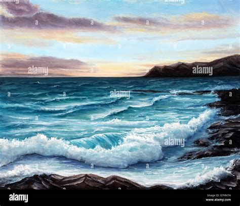 Stormy sea ocean painting hi-res stock photography and images - Alamy